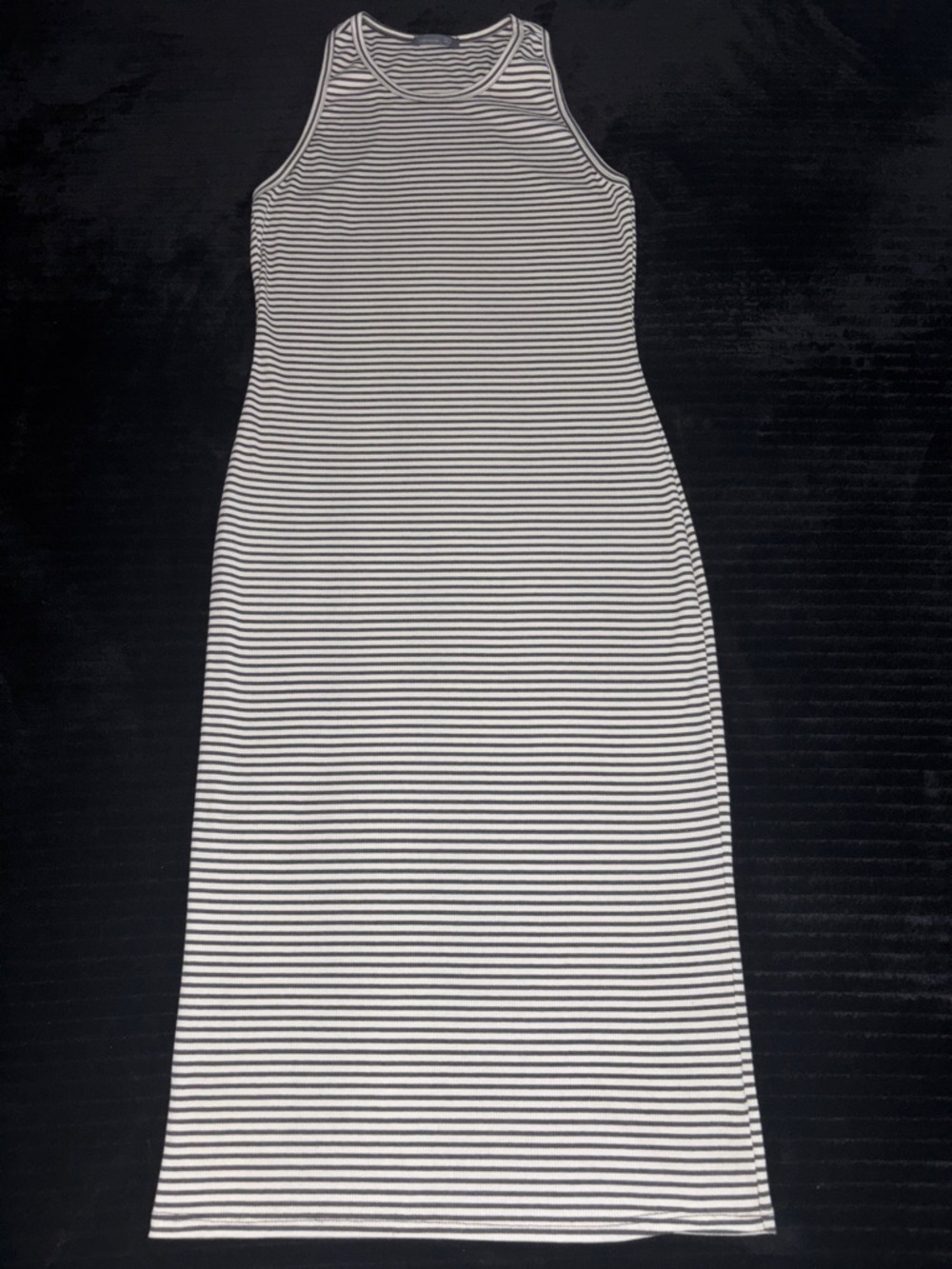 Soprano Sz M Black & White Striped Sleeveless Maxi Dress